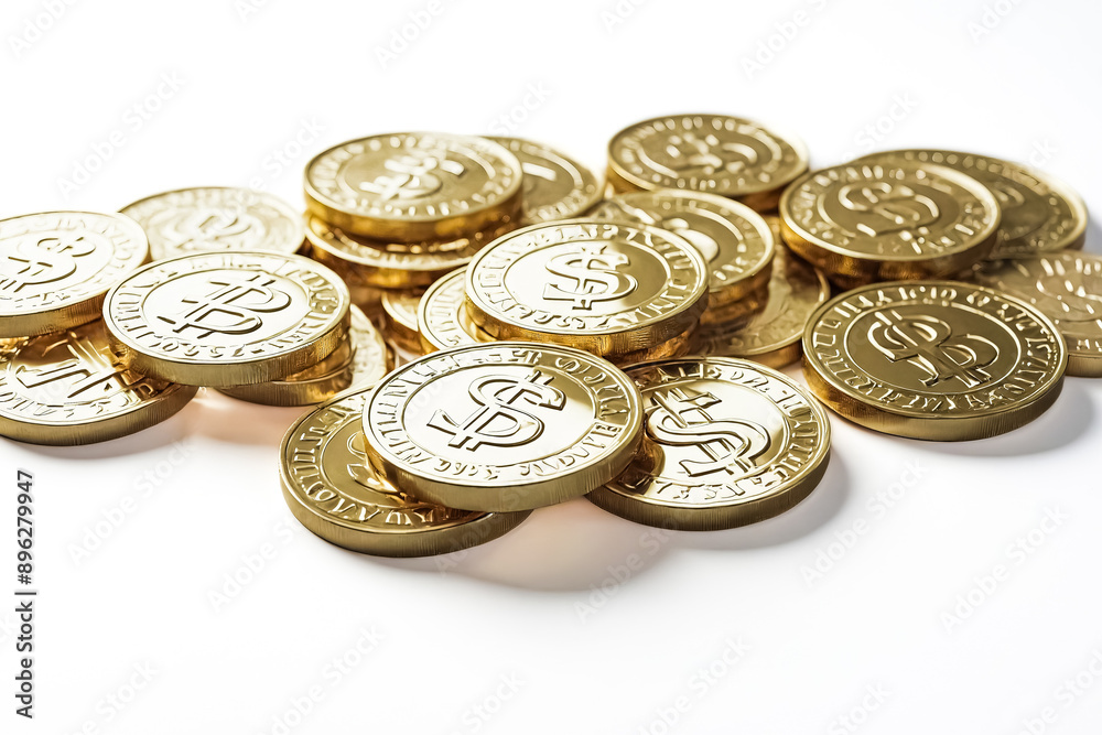 Pile of Gold Coins with Dollar Sign Pile of Gold Coins with Dollar Sign