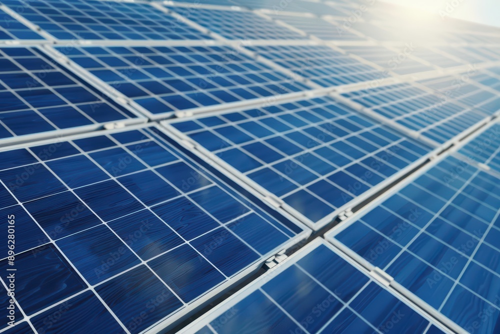 Solar panels absorbing sunlight to generate clean energy, banner, with copy space Solar panels absorbing sunlight to generate clean energy, banner, with copy space