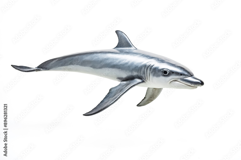 Fototapeta premium Shark Swimming in White Background