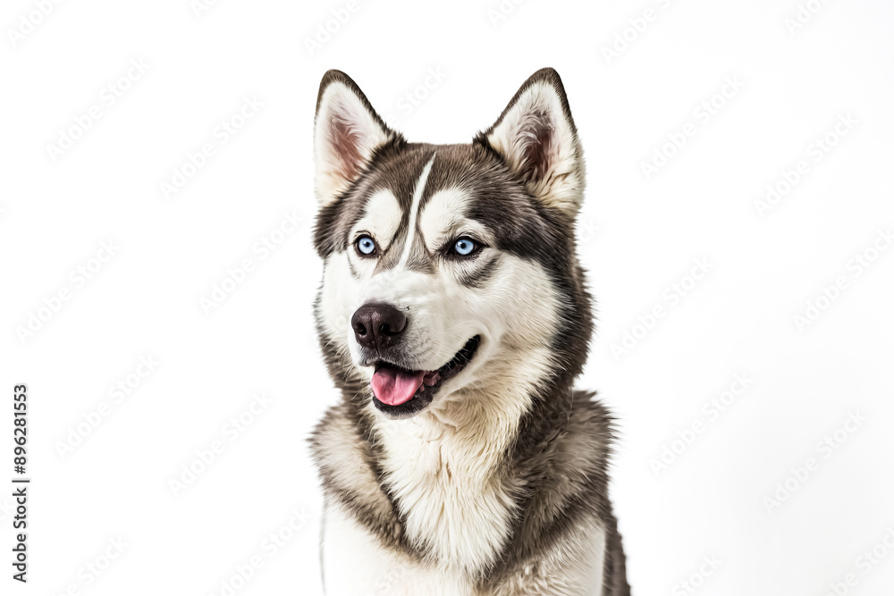 Fototapeta premium Portrait of a Husky Dog with Blue Eyes