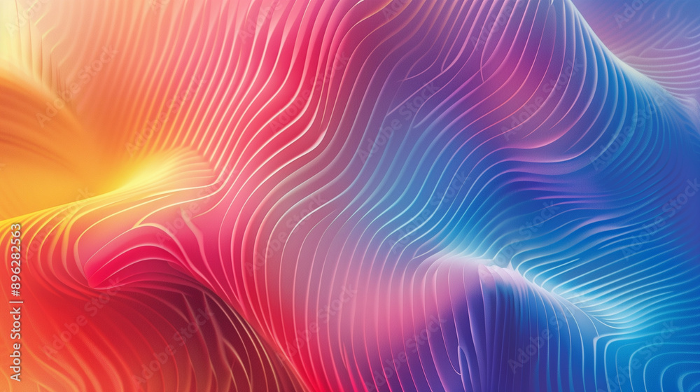 Obraz premium 抽象的なカラフルな流線の3Dのイメージ