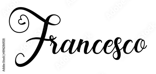 Francesco - colore nero - parola nome scritta con cuori - ideale per website, presentazioni, biglietti, banners, sweatshirt, stampe, cricut, silhouette, sublimazioni, etichette, adesivi	