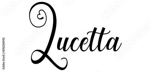 Lucetta - colore nero - parola nome scritta con cuori - ideale per website, presentazioni, biglietti, banners, sweatshirt, stampe, cricut, silhouette, sublimazioni, etichette, adesivi	 photo