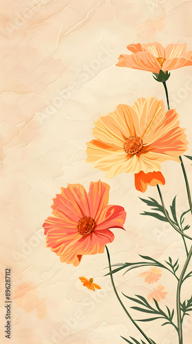 Blank paper with background illustration