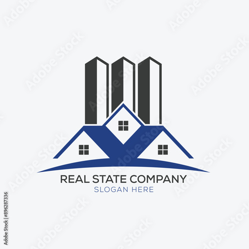 Real state logo design Templates illustration vector art. These logo icons incorporate with abstract shape in the creative way.
