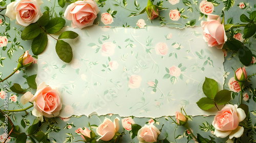 Blank paper with background illustration