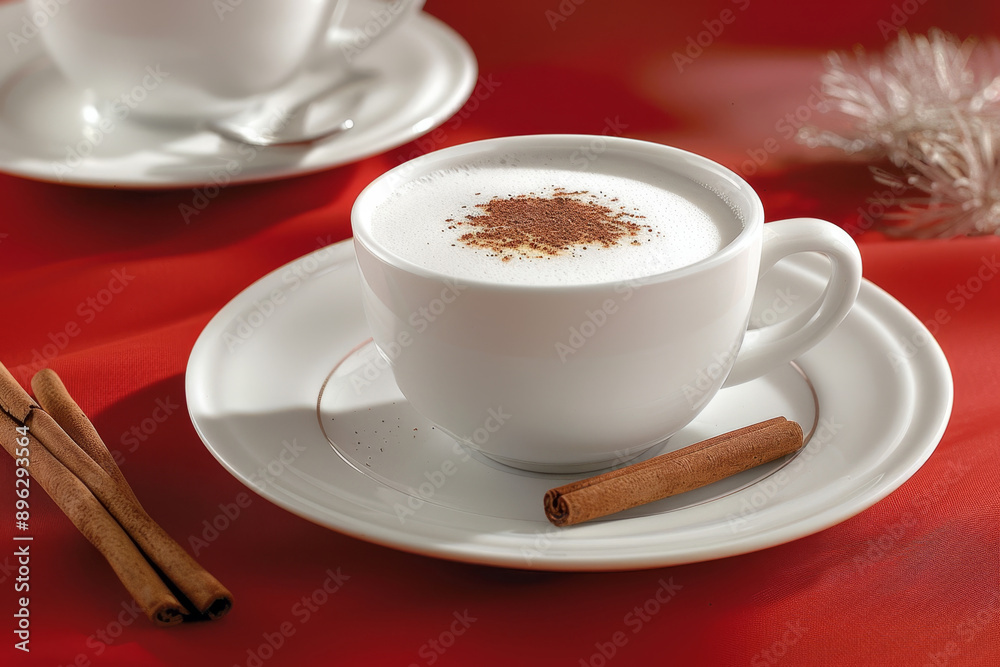 Cup of coffee cappuccino with star anise spice on white background. Cup of coffee cappuccino with star anise spice on white background.