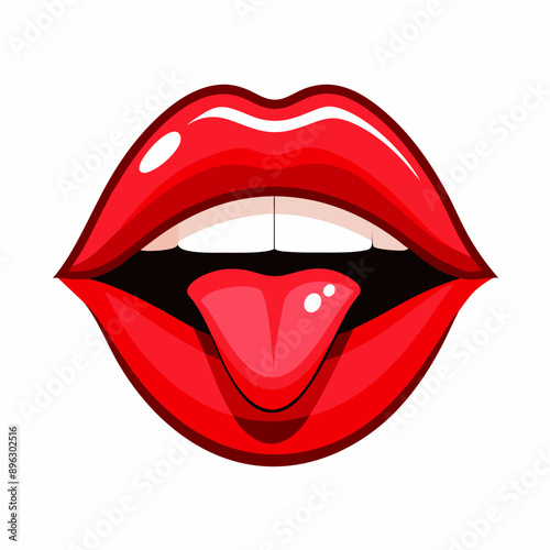 A  set of red lips with the tongue sticking out