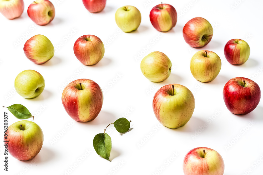 Fresh red and green apples isolated on white background Fresh red and green apples isolated on white background