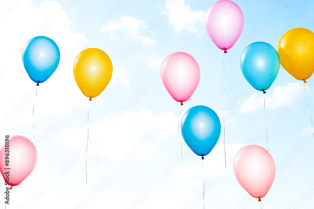 Colorful Balloons Floating in the Sky