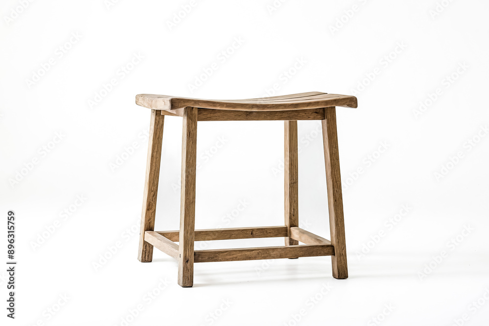 Wooden Stool on White Background Wooden Stool on White Background