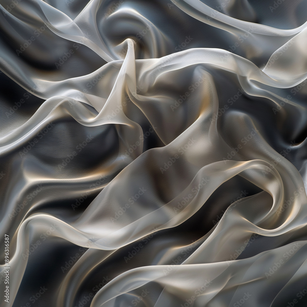Obraz premium Flowing waves of fabric, gently undulating and rippling, with a soft, silk-like texture background