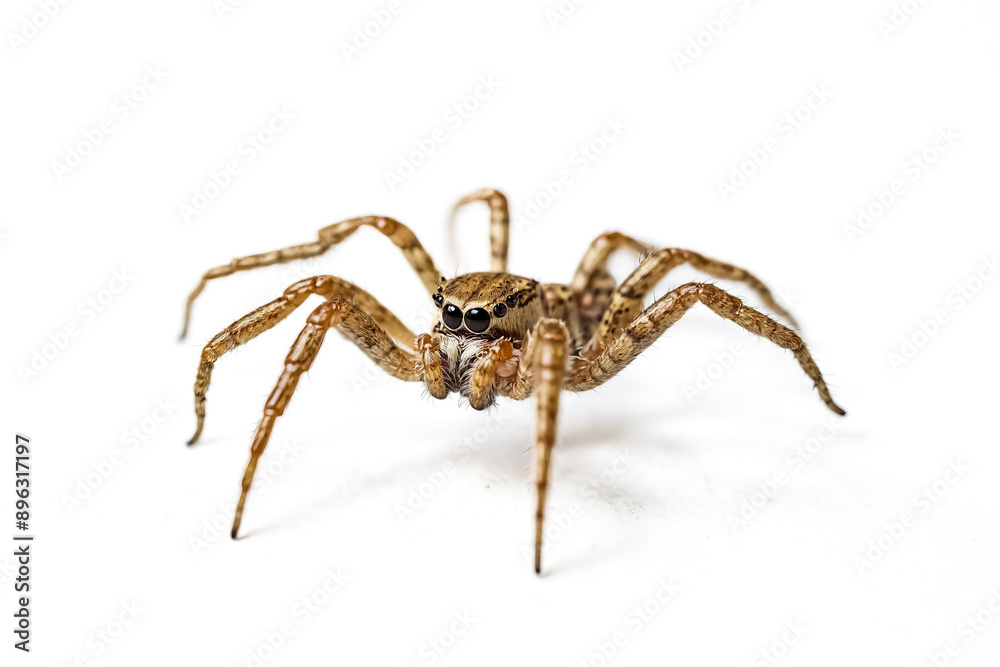 Jumping Spider with Big Eyes Isolated on White Background Jumping Spider with Big Eyes Isolated on White Background