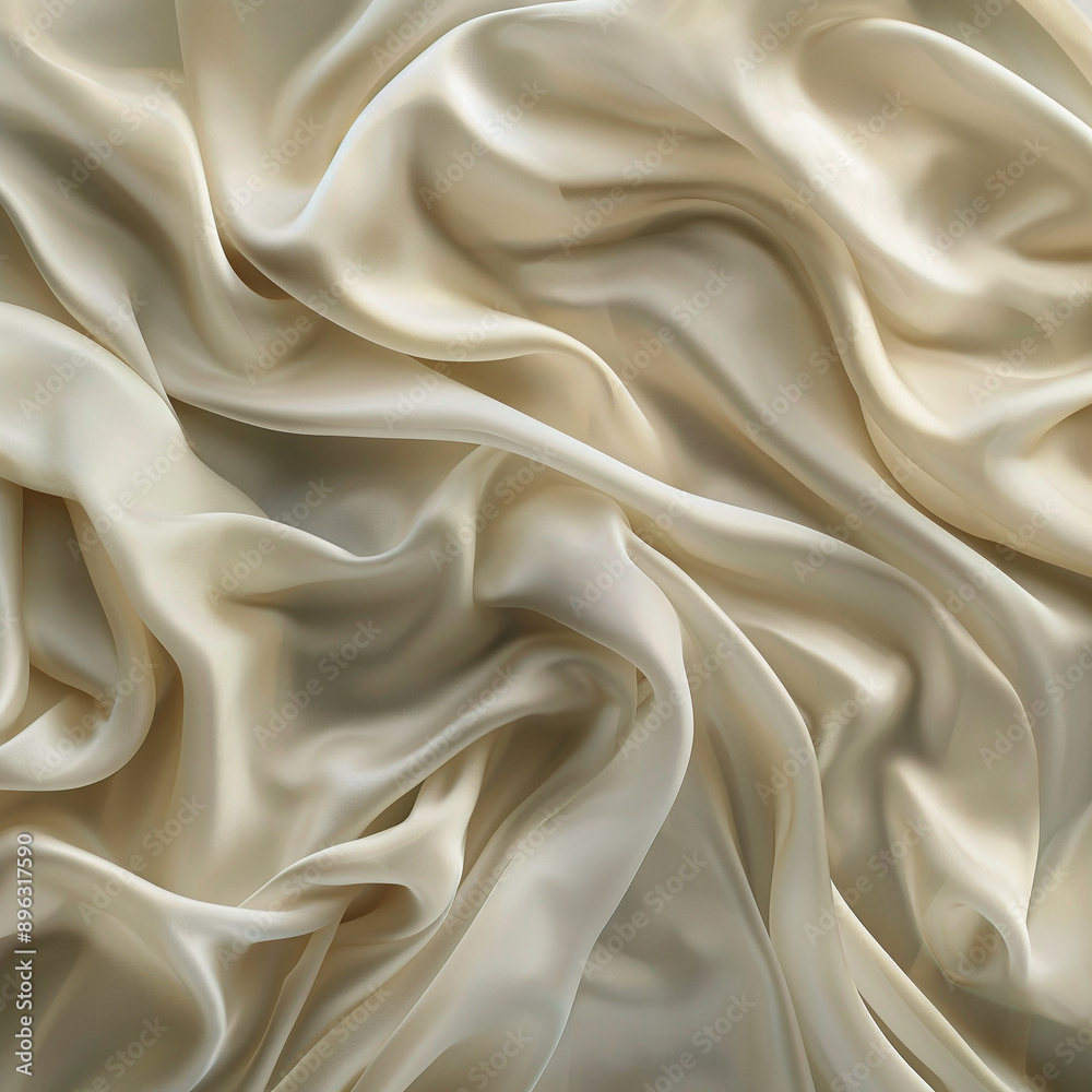 Obraz premium Flowing waves of fabric, gently undulating and rippling, with a soft, silk-like texture background