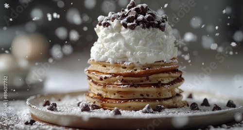 Powdered Sugar Falling on Pancakes