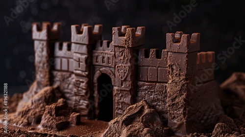 chocolate fortress solid cocoa walls edible battlements photo