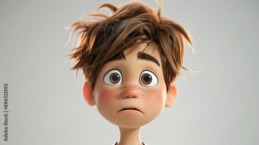 3d boy with background