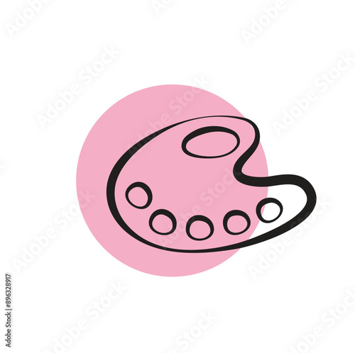 Artist Color Drawing Palette Vector Icon