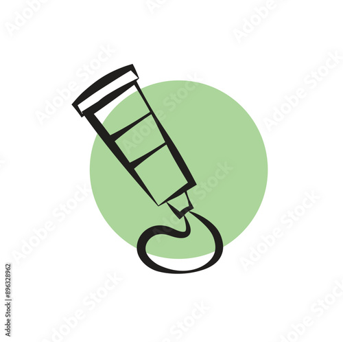 Oil or Acrylic Paint Tube Color Line Icon