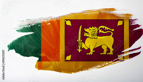 Paint stain in the colours of the Sri Lankan flag