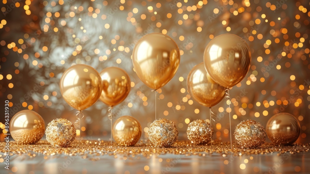 Golden Balloons and Sparkle Golden Balloons and Sparkle