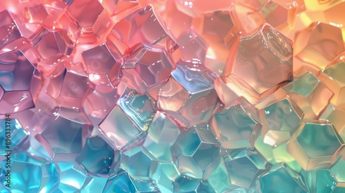 Abstract Glass Crystals In Pink And Blue