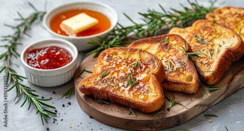 French Toast With Rosemary and Syrup