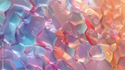 Abstract Glass Crystals In Pink And Blue