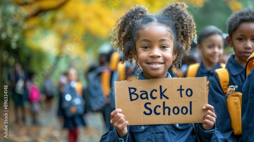 Young Girl Holding Back To School Sign