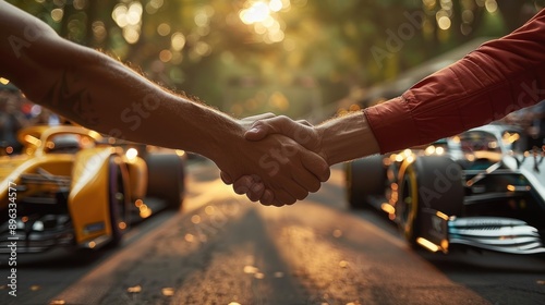 Handshake Between Two Racers