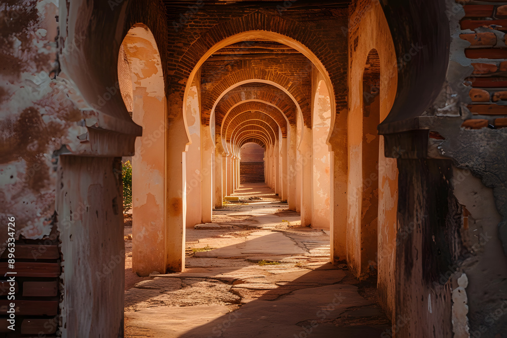 A passage leading to a courtyard in an ancient Africa city. A passage leading to a courtyard in an ancient Africa city.
