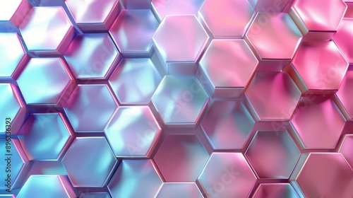 Abstract Cube Pattern in Blue and Pink