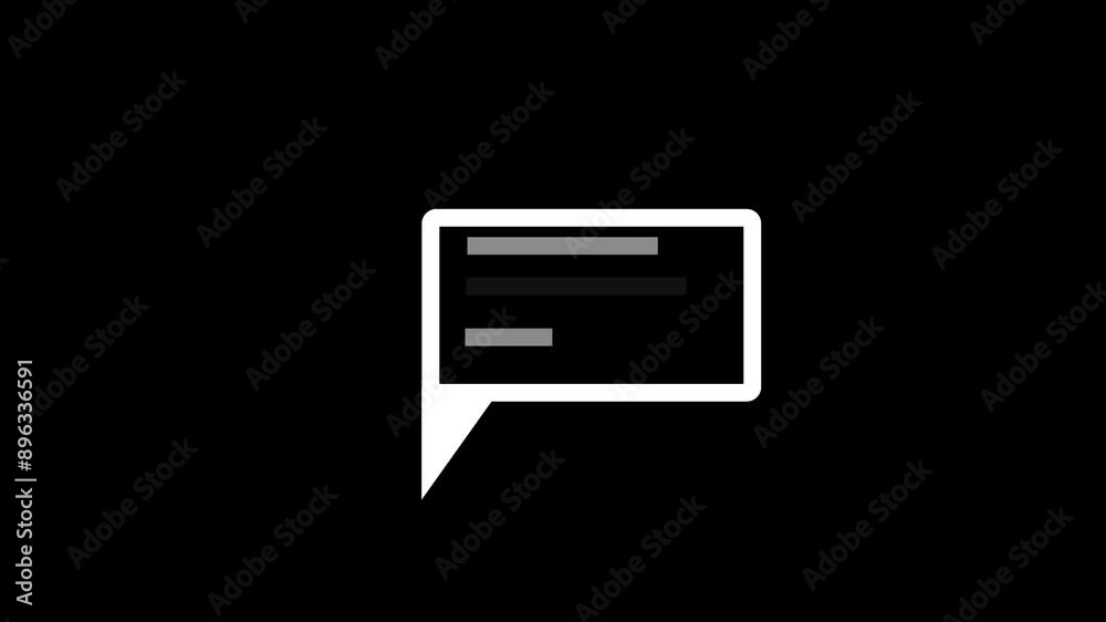 Message box icon , on the black background . Message box icon , on the black background .