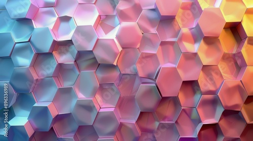 Abstract Cube Pattern in Blue and Pink