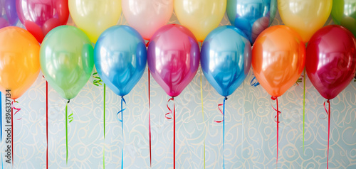 Rainbow party balloons wallpaper background 004