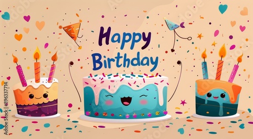 Happy Birthday Cakes With Confetti