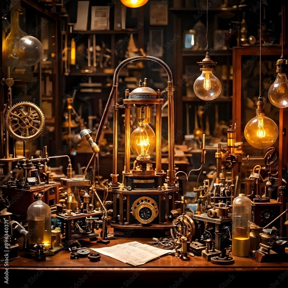 Fototapeta premium Steampunk Workshop