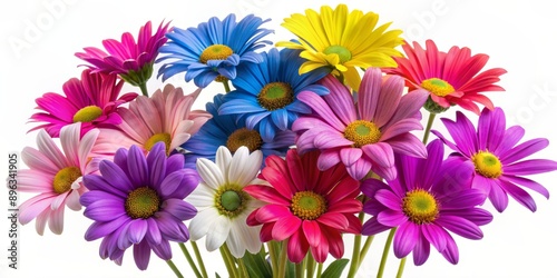 A Colorful Bouquet of Daisies with Vibrant Hues and Delicate Petals, flower, daisy, bouquet, floral, ,