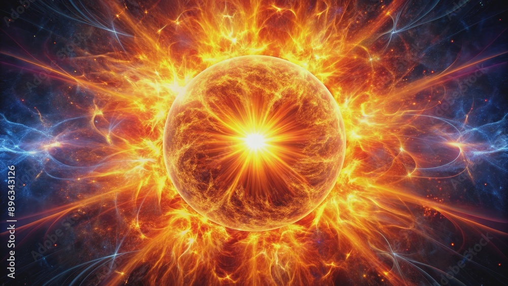 Celestial Inferno A Glowing Orb Amidst Cosmic Flames, abstract, nebula, space, supernova Celestial Inferno A Glowing Orb Amidst Cosmic Flames, abstract, nebula, space, supernova