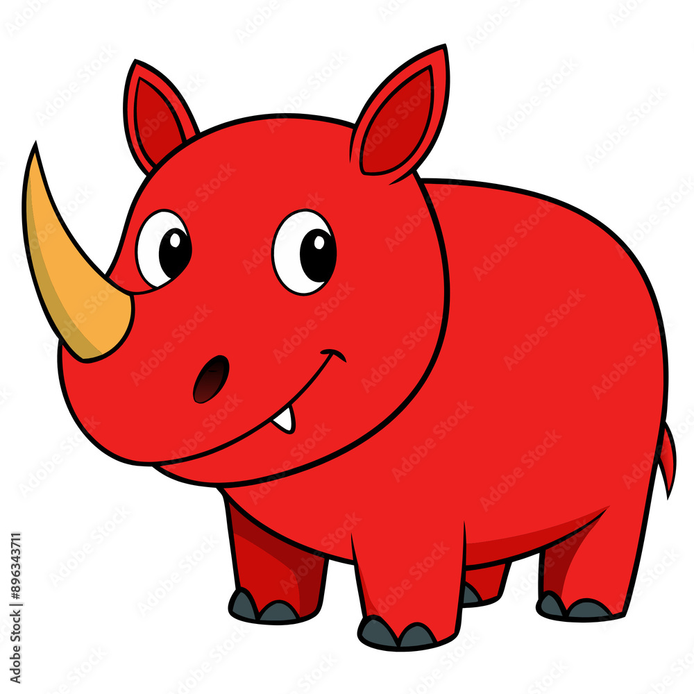 Fototapeta premium animal, cartoon, pig, illustration, rhino, vector, rhinoceros, mammal, wild, isolated, wildlife, pink, zoo, character, baby, art, drawing, safari, cute, hippo, piggy, nature, fun, elephant, farm