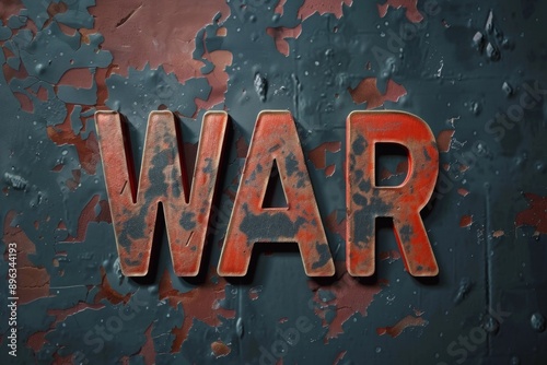 Word WAR on an Dark Background, AI Generated