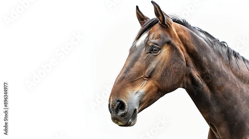 A beautiful brown horse with a white blaze on its forehead is shown in a close-up portrait.