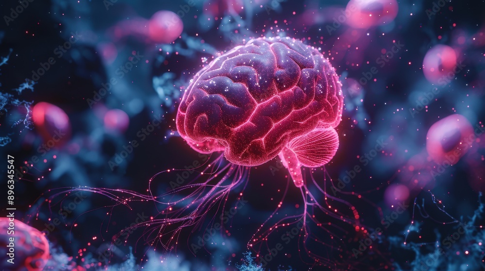 Fast-motion FPV shot of psychedelic brain parts in 3D, revolving inside a human head with a cinematic style and blur filter Fast-motion FPV shot of psychedelic brain parts in 3D, revolving inside a human head with a cinematic style and blur filter