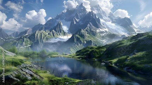 Epic panorama of the Alps mountains