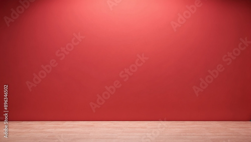 Empty space with light red background for product display and presentation, backdrop with copy space © adynue