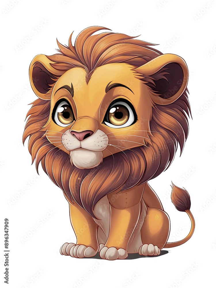 Isolated PNG baby Lion, GENERATIVE AI Isolated PNG baby Lion, GENERATIVE AI