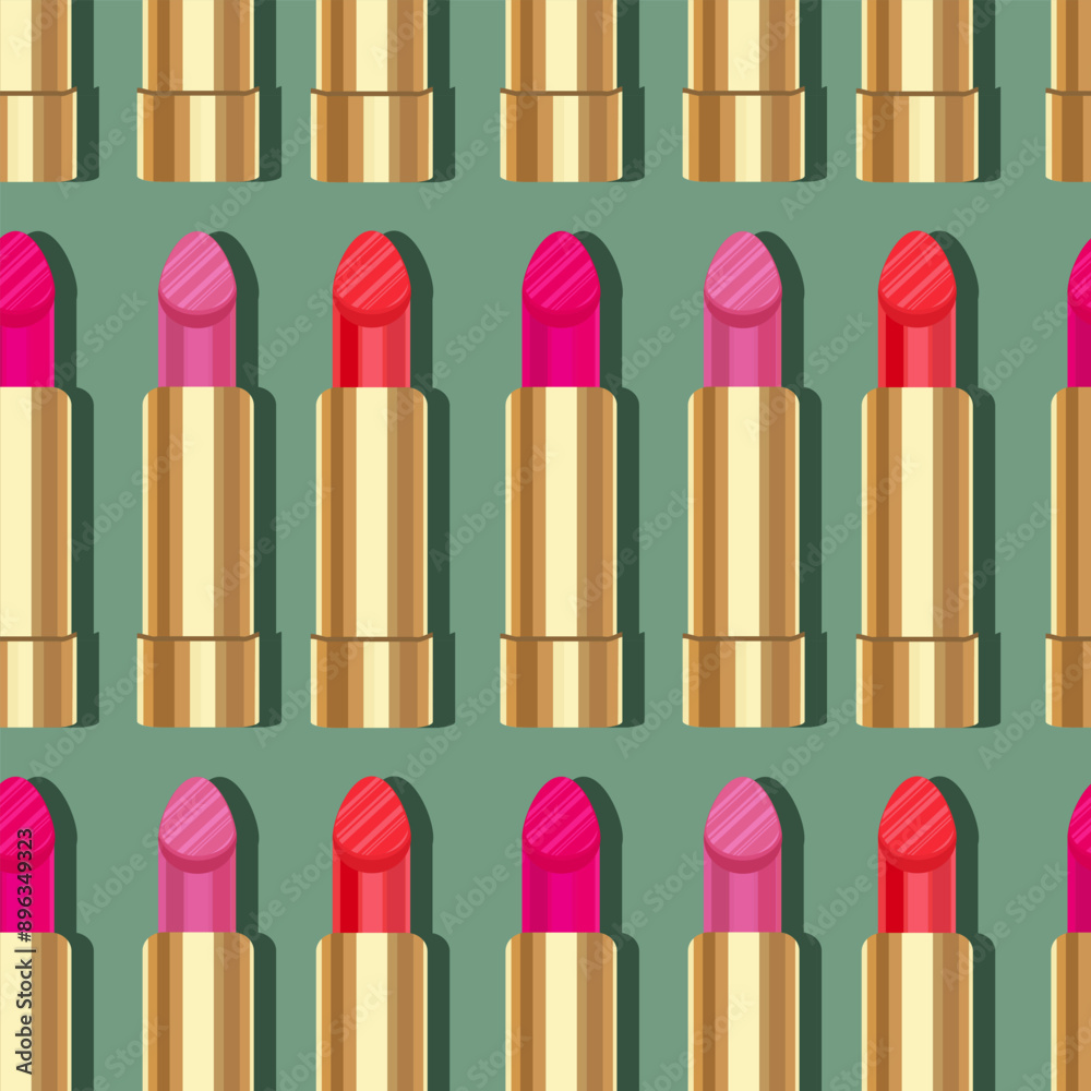 Seamless background of multicoloured lipsticks. drawn illustration Seamless background of multicoloured lipsticks. drawn illustration