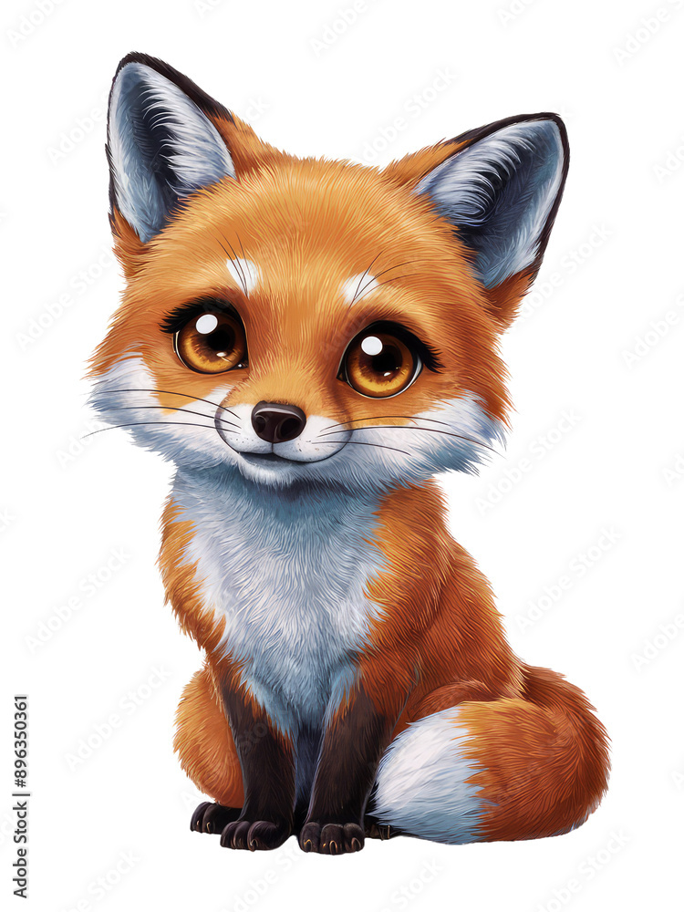 Isolated PNG baby Fox, GENERATIVE AI Isolated PNG baby Fox, GENERATIVE AI