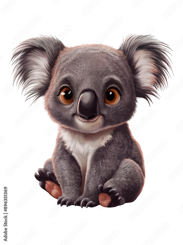 Fototapeta premium Isolated PNG baby Koala, GENERATIVE AI