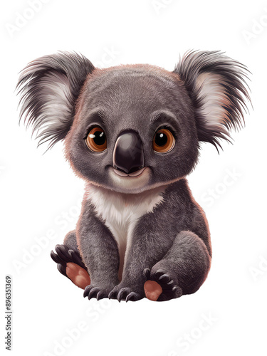 Isolated PNG baby Koala, GENERATIVE AI